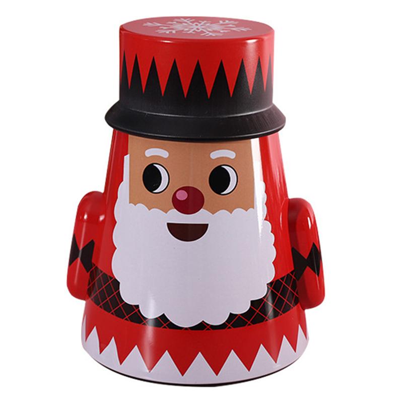 Christmas Decorations 1pc Tumbler Iron Candy Box Storage Cookie Holder For Family