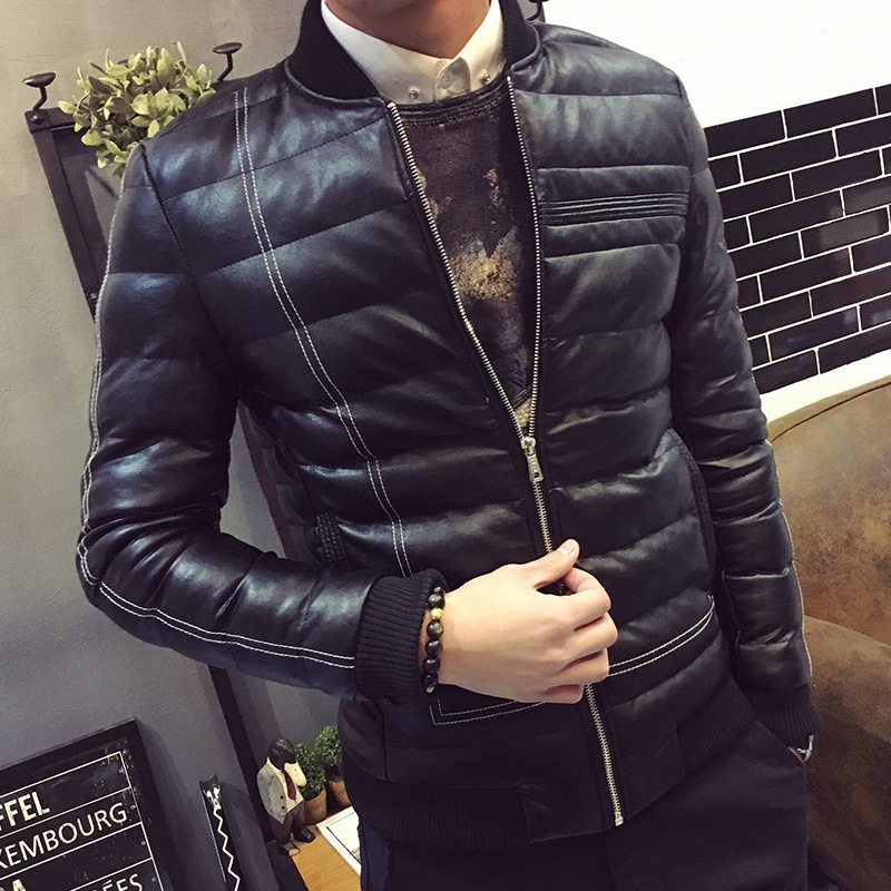 Fashion striped winter cotton padded pu leather jacket men slim fit thickening mens jacket men's clothing size m-5xl MF16, White w878
Fashion striped winter cotton padded pu leather jacket men slim fit thickening mens jacket men's clothing size m-5xl MF16, White w878