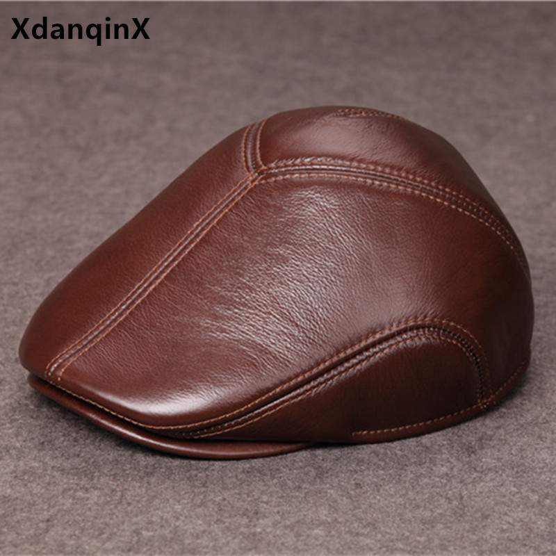XdanqinX new natural genuine leather hat winter warm men's berets hats cowhide leather cap thick warm Dad winter hat brands caps, Black
XdanqinX new natural genuine leather hat winter warm men's berets hats cowhide leather cap thick warm Dad winter hat brands caps, Black
