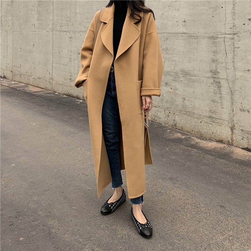 2020 New Autumn Winter Women Loose Long Double-face Cashmere Wool Blend Coat With Belt Female Korean Woolen Outerwear R76, Se
2020 New Autumn Winter Women Loose Long Double-face Cashmere Wool Blend Coat With Belt Female Korean Woolen Outerwear R76, Se