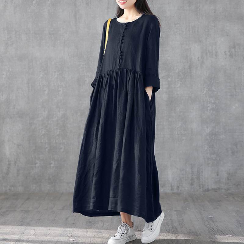 Kaftan Linen Shirt Dress Women' Spring Sundress 2020 ZANZEA Casual Long Sleeve Midi Vestidos Female O Neck Robe Plus Size 5XL, Lavender
Kaftan Linen Shirt Dress Women' Spring Sundress 2020 ZANZEA Casual Long Sleeve Midi Vestidos Female O Neck Robe Plus Size 5XL, Lavender