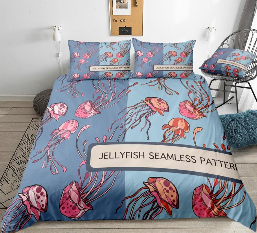 Jellyfish Bedding Set Ocean Duvet Cover Set Marine Bedclothes Sea Life Bed Linen Kids Teens Home Textile Blue Microfiber BedSet, Blue pink
Jellyfish Bedding Set Ocean Duvet Cover Set Marine Bedclothes Sea Life Bed Linen Kids Teens Home Textile Blue Microfiber BedSet, Blue pink