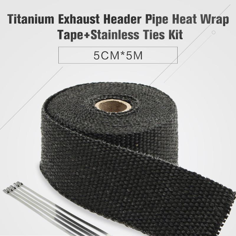 5CM 5M Motorcycle Thermal Exhaust Header Pipe Tape Heat Insulating Wrap Tape Fireproof Cloth Roll With 6 Durable Steel Ties Kit
5CM 5M Motorcycle Thermal Exhaust Header Pipe Tape Heat Insulating Wrap Tape Fireproof Cloth Roll With 6 Durable Steel Ties Kit