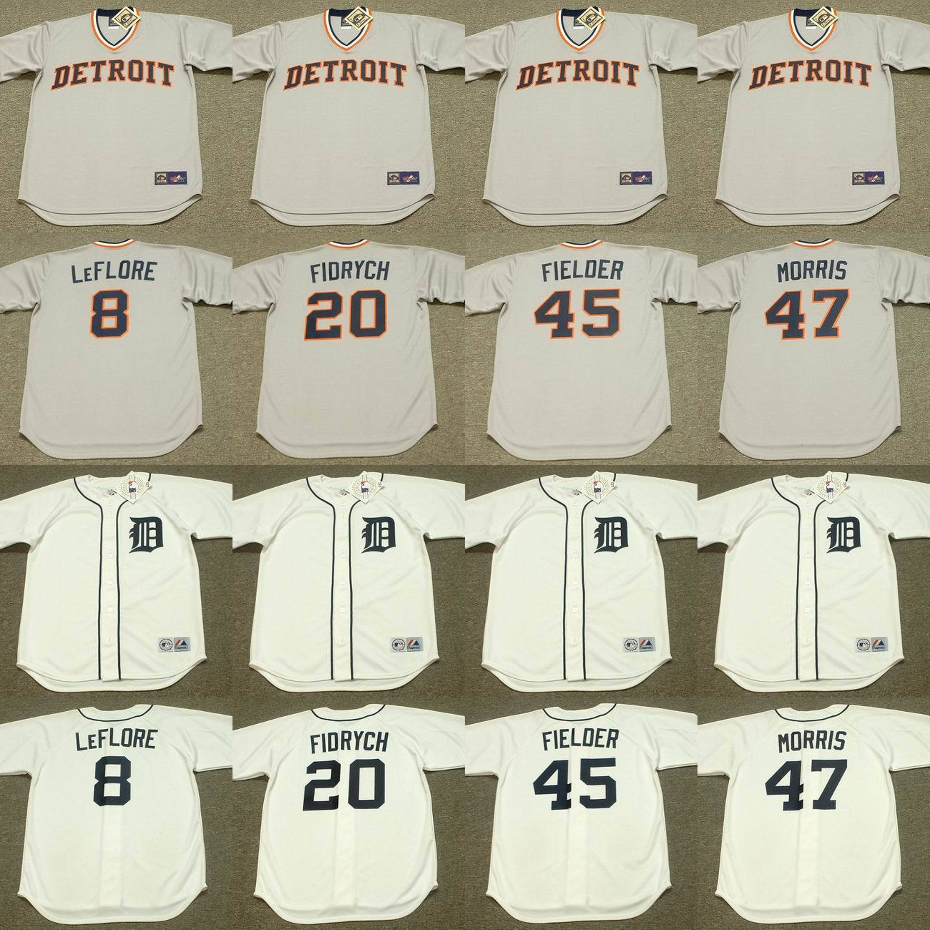 Detroit 8 RON LeFLORE 20 MARK FIDRYCH 7 TOM VERYZER 45 CECIL FIELDER 47 ACK MORRIS baseball jersey stitched
Detroit 8 RON LeFLORE 20 MARK FIDRYCH 7 TOM VERYZER 45 CECIL FIELDER 47 ACK MORRIS baseball jersey stitched