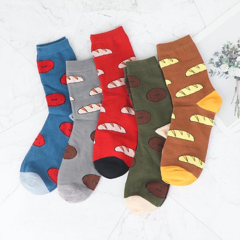 Fashion Men Bread Unique Design Cotton Sock Casual Sock Autumn Winter Warm, Blue