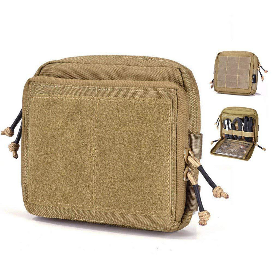 Tactical Gear Utility Map Admin Pouch EDC Tool Molle Bag Organizer for Molle System - Tan CX200822