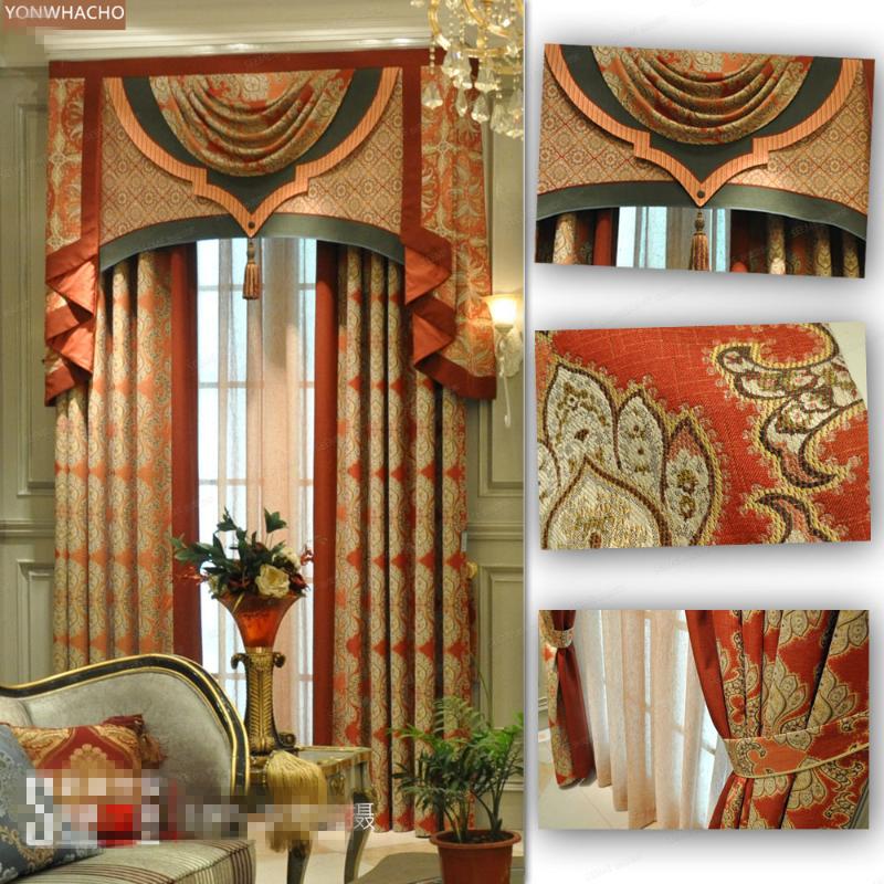 Custom curtains American living room retro jacquard classical European orange cloth blackout curtain tulle valance drape B921
Custom curtains American living room retro jacquard classical European orange cloth blackout curtain tulle valance drape B921