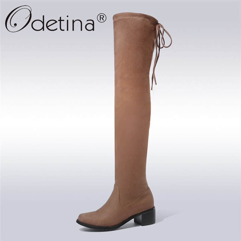 Odetina New Fashion Leather Women Slip On Thigh Boots Comfortable Chunky Heel Lady Over The Knee Boots Big Size 43 Autumn Winter, Red microfiber
Odetina New Fashion Leather Women Slip On Thigh Boots Comfortable Chunky Heel Lady Over The Knee Boots Big Size 43 Autumn Winter, Red microfiber
