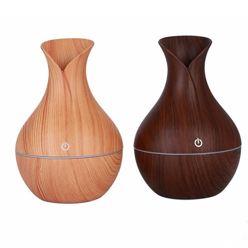 Wood Grain Essential Humidifier Aroma Oil Diffuser Ultrasonic Wood Air Humidifier USB Mini LED Lights Mist Maker For Home Office Tool