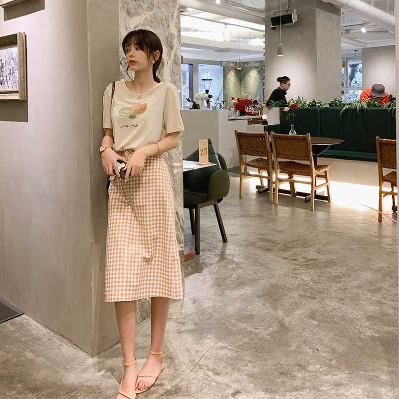 MISHOW 2020 Summer 2 Piece Set womem causal cotton O-Neck fruit print Short Sleeve Tee + Plaid pocket skirt MX19B3450, Apricot tshirt
MISHOW 2020 Summer 2 Piece Set womem causal cotton O-Neck fruit print Short Sleeve Tee + Plaid pocket skirt MX19B3450, Apricot tshirt