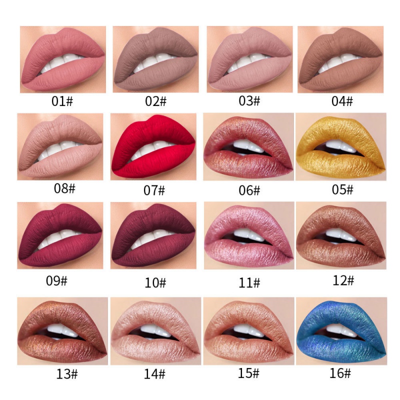 Lip Gloss Moisturizer Waterproof Shimmer Liquid Lipstick Matte Makeup Metallic Long Lasting Lips Care