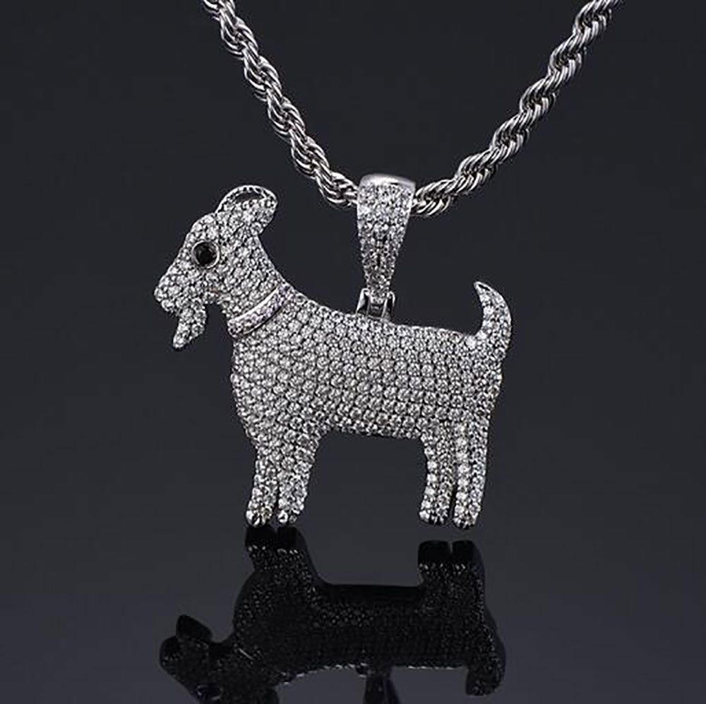 14K Gold Plated Zirconia GOAT Pendant Bling Pendant Necklace Iced Gold Silver Rosegold HipHop Jewelry Mens Women Gifts
