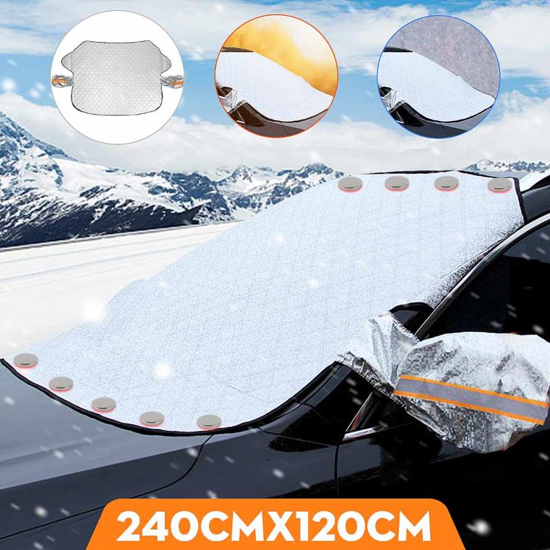 240x120cm 4 Layers Car Windscreen Cover Snow Cover Magnet Sun Shade Mirror Anti Snow Frost Ice Shield Dust Protector Winter Auto
240x120cm 4 Layers Car Windscreen Cover Snow Cover Magnet Sun Shade Mirror Anti Snow Frost Ice Shield Dust Protector Winter Auto