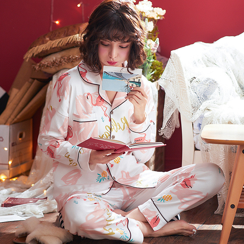 Women's Sleepwear Sexy Pajamas Sets Long Sleeve Top + Pants Autumn Winter Cute 2 Pieces Pyjama Pj Sets Ladies Cute Homewear T200825