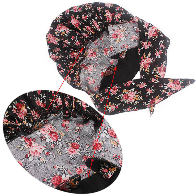 Ladies elastic hair band turban hat Pastoral style cotton chemotherapy hat Pirate Caps
