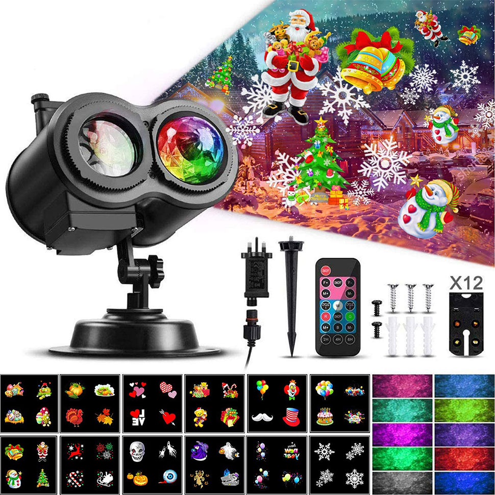 Christmas Ocean Wave Snowflake Light Projector, Waterproof 2-in-1 Moving Patterns Rotating LED Projection Lamp, 12/16 Slides 10 Colors
Christmas Ocean Wave Snowflake Light Projector, Waterproof 2-in-1 Moving Patterns Rotating LED Projection Lamp, 12/16 Slides 10 Colors