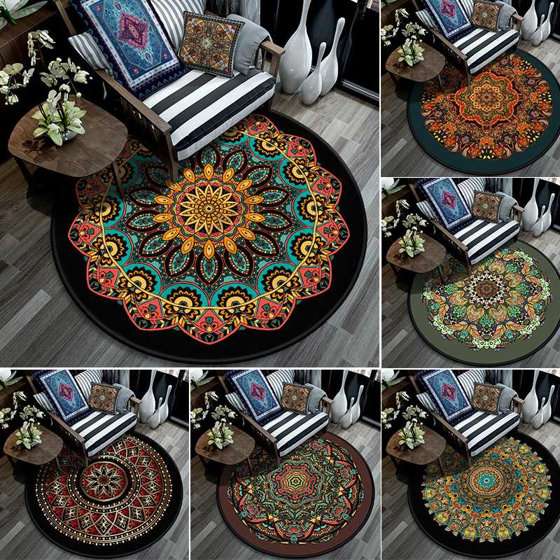Bohemia Circle Rug Ethnic style round carpet floor mat mandala flower carpet living room bedroom kids crystal velvet home Dec, Dz56-1
Bohemia Circle Rug Ethnic style round carpet floor mat mandala flower carpet living room bedroom kids crystal velvet home Dec, Dz56-1