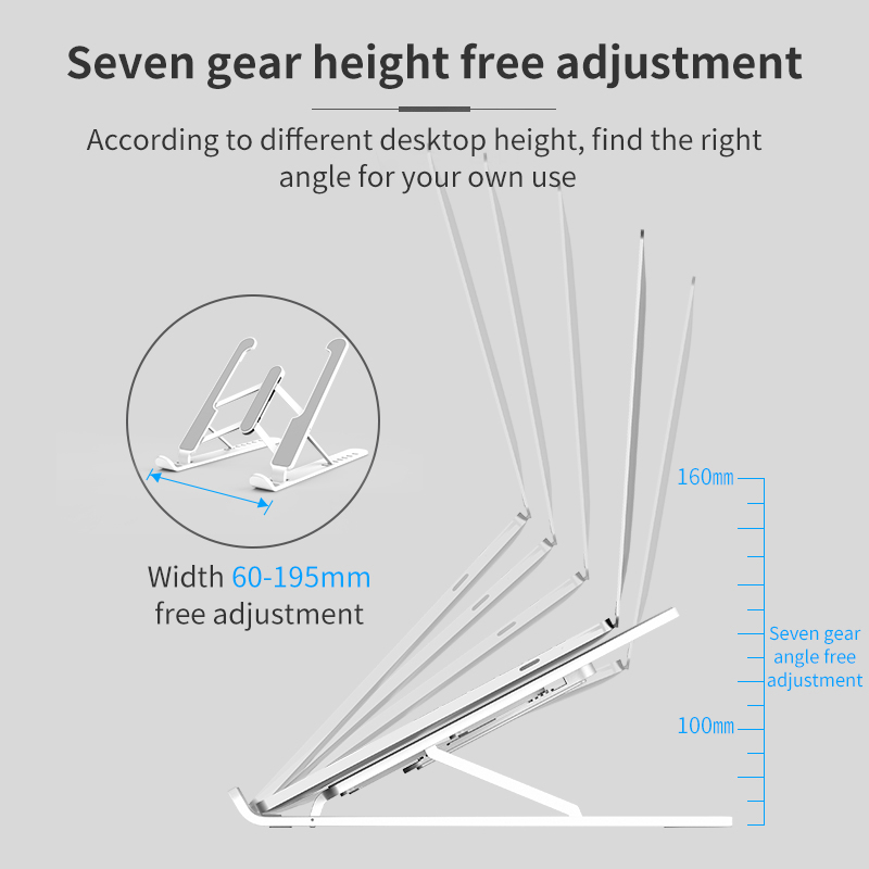 Aluminum Alloy Laptop Holder Folding Notebook Holder For macbook Lenovo HP Adjustable Height Computer Cooling Bracket