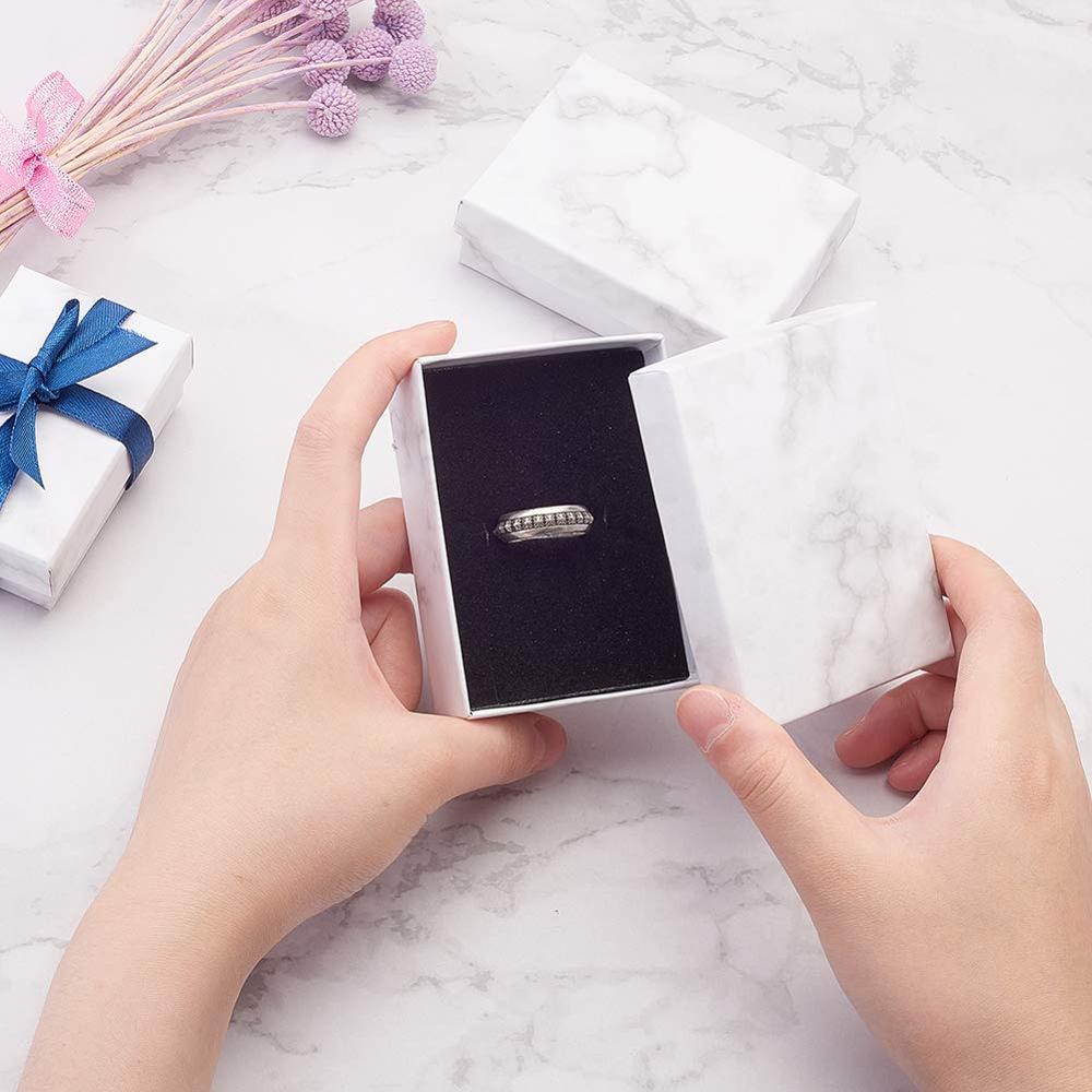 Rectangle/Square Marble Paper Cardboard Jewelry Gifts Box For Necklace Bracelet Rings Carton Packaging Storage Display Box MX200810