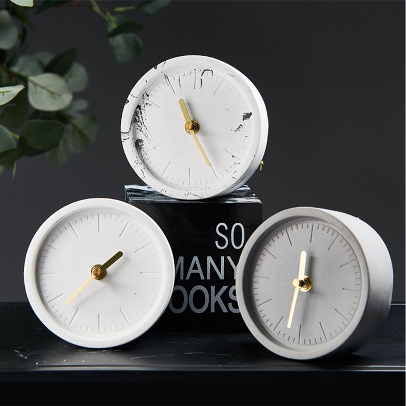 1pc Cement Clock Simple Round Turbine Design Bedside Table Clock Modern Fashion Silent Desktop Home Decor
1pc Cement Clock Simple Round Turbine Design Bedside Table Clock Modern Fashion Silent Desktop Home Decor