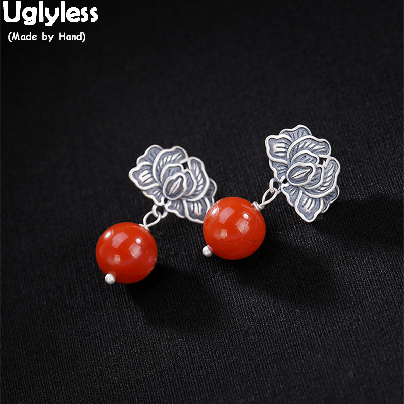 Uglyless 100% Genuine Solid 925 Silver Lotus Earrings for Women Handmade Thai Silver Fine Jewelry Agate Ball Dangle Earrings
Uglyless 100% Genuine Solid 925 Silver Lotus Earrings for Women Handmade Thai Silver Fine Jewelry Agate Ball Dangle Earrings