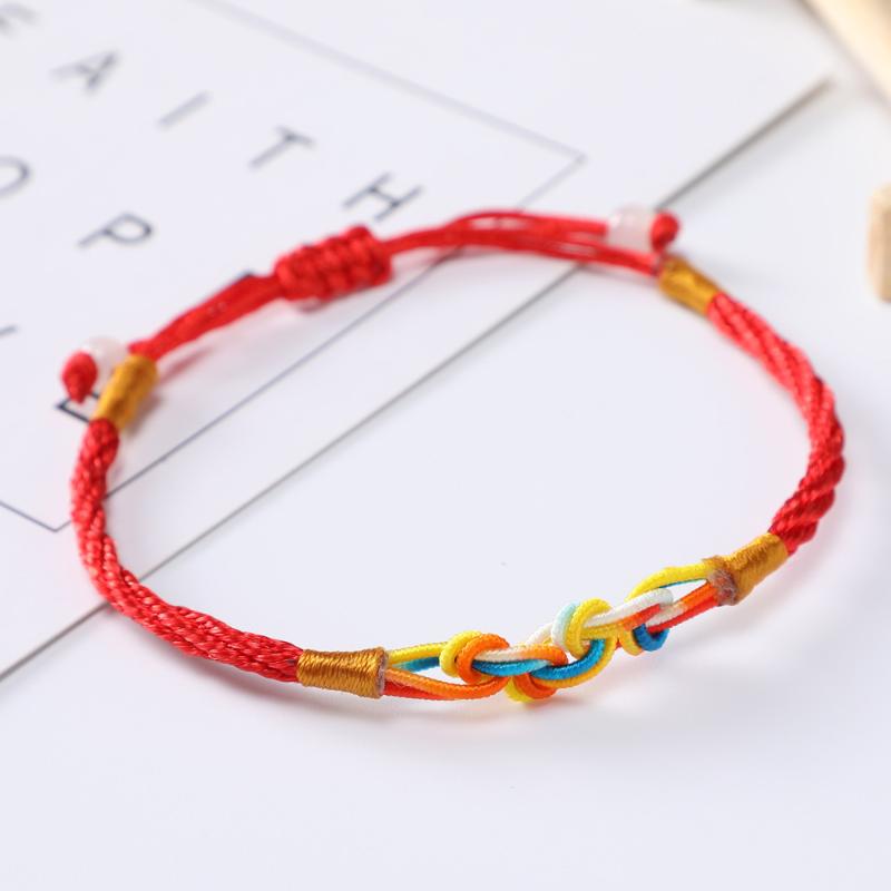 Handmade Tibetan Dorje Knot Woven Creative Style Bracelet of Red String Korean Style Plum Buckle Colorful Wire Ball Red Rope
Handmade Tibetan Dorje Knot Woven Creative Style Bracelet of Red String Korean Style Plum Buckle Colorful Wire Ball Red Rope