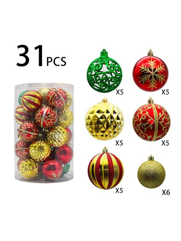 31pcs Color Christmas Ball 8cm Glitter Christmas Tree Pendant Window Hanging Ornament For Wedding Home Party Decor
31pcs Color Christmas Ball 8cm Glitter Christmas Tree Pendant Window Hanging Ornament For Wedding Home Party Decor