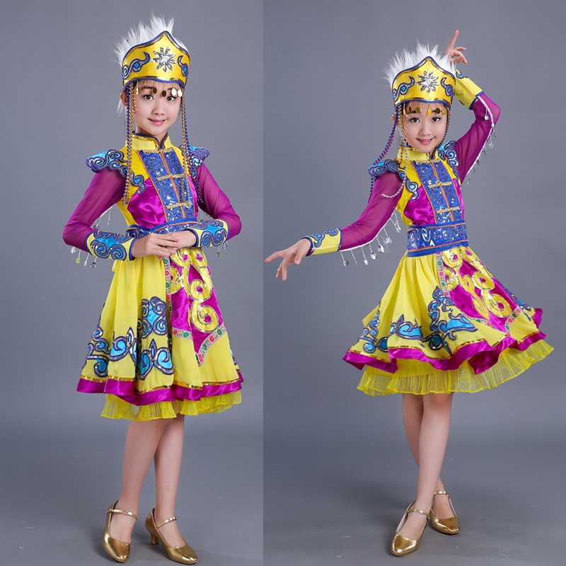 Yellow Children Mongolia Dress for Stage Chinese National Costumes Girls Hmong Dance Clothing Kids Traditional Dance wear Outfit
Yellow Children Mongolia Dress for Stage Chinese National Costumes Girls Hmong Dance Clothing Kids Traditional Dance wear Outfit