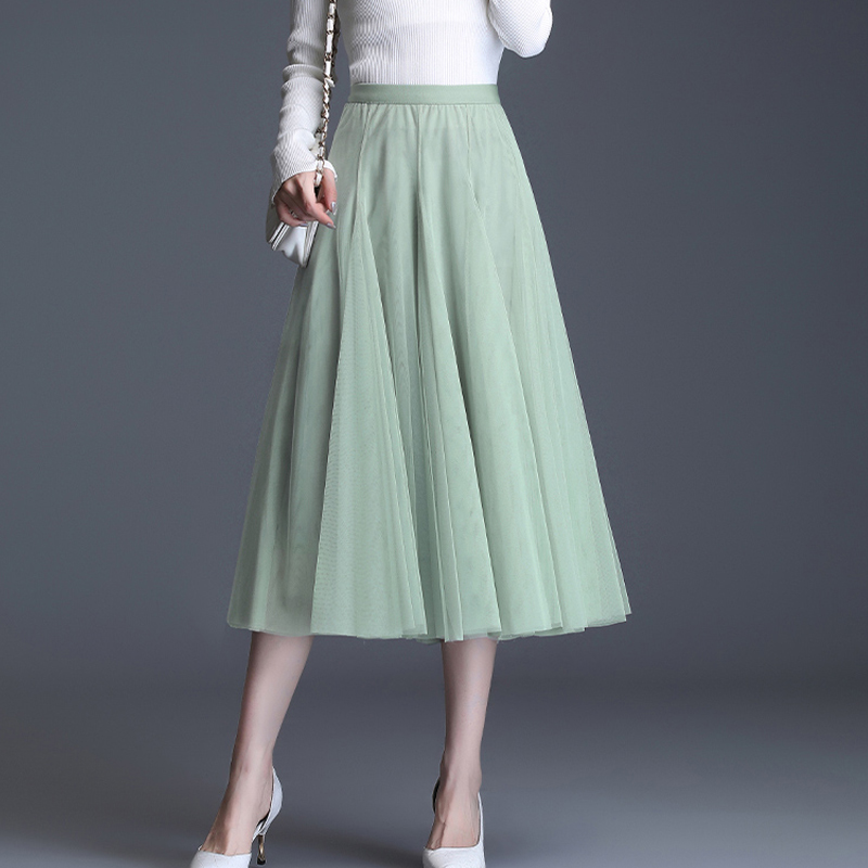 Summer Puffy A-line Calf-long Mesh Swing Skirts Layered Tulle Solid Candy Color Pleated Long Tutu Skirts, Green
Summer Puffy A-line Calf-long Mesh Swing Skirts Layered Tulle Solid Candy Color Pleated Long Tutu Skirts, Green