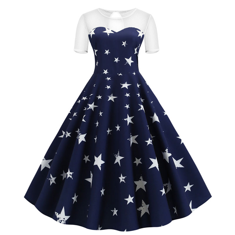 2020 Women Lace Patchwork Swing Vintage Dress Summer Star Print Party Dress Plus Size Elegant Robe Rockabilly Pin Up Vestidos, Pettiskirt white
2020 Women Lace Patchwork Swing Vintage Dress Summer Star Print Party Dress Plus Size Elegant Robe Rockabilly Pin Up Vestidos, Pettiskirt white