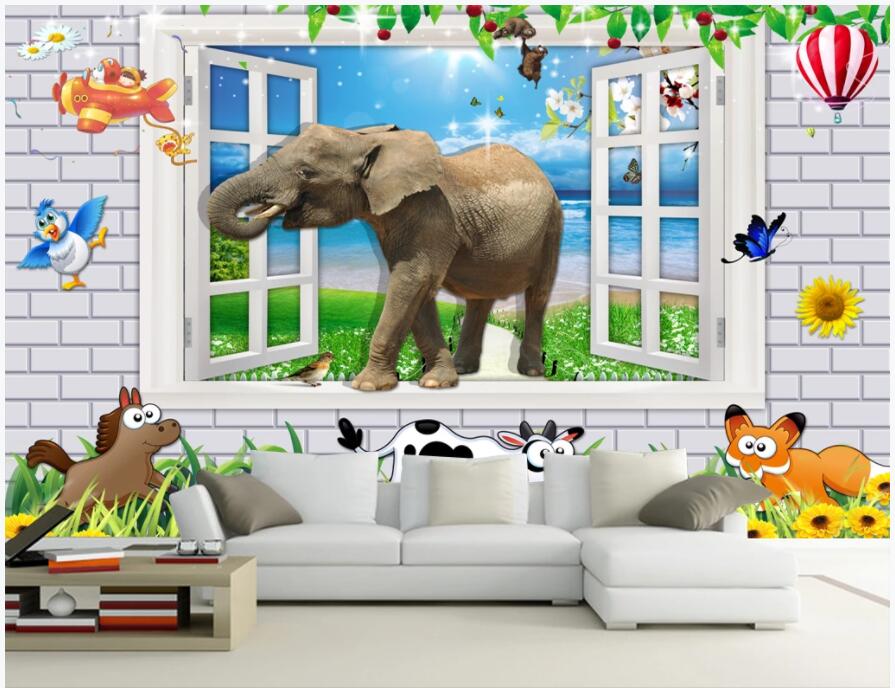3d wall murals wallpaper custom photo mural on the wall 3D Elephant outside the window children room home decor 3d wall murals for walls 3 d, Non-woven
3d wall murals wallpaper custom photo mural on the wall 3D Elephant outside the window children room home decor 3d wall murals for walls 3 d, Non-woven