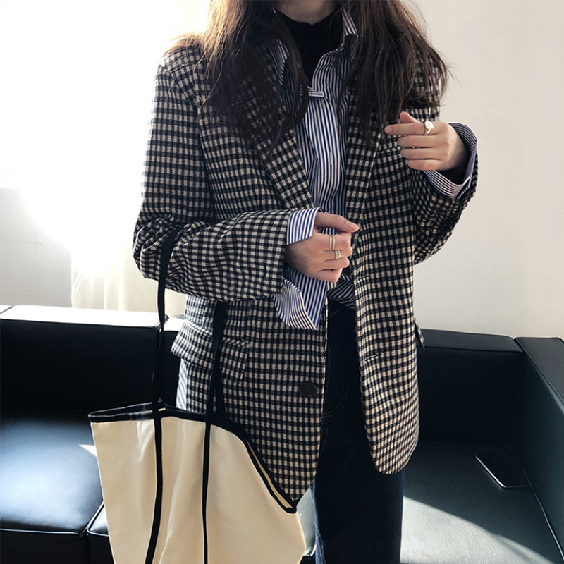 Liva Girl Casual Plaid Blazer Women Fashion Single Breasted Office Ladies Jacket Coat Notched Collar Long Sleeve Suits, Lattice
Liva Girl Casual Plaid Blazer Women Fashion Single Breasted Office Ladies Jacket Coat Notched Collar Long Sleeve Suits, Lattice