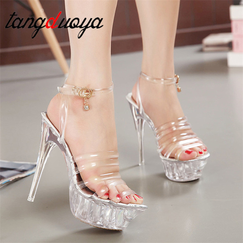 stripper heels platform sandals female shoe Platform high heels Sexy sandals women shoes women summer Stripper Pole Dance strips Y200620