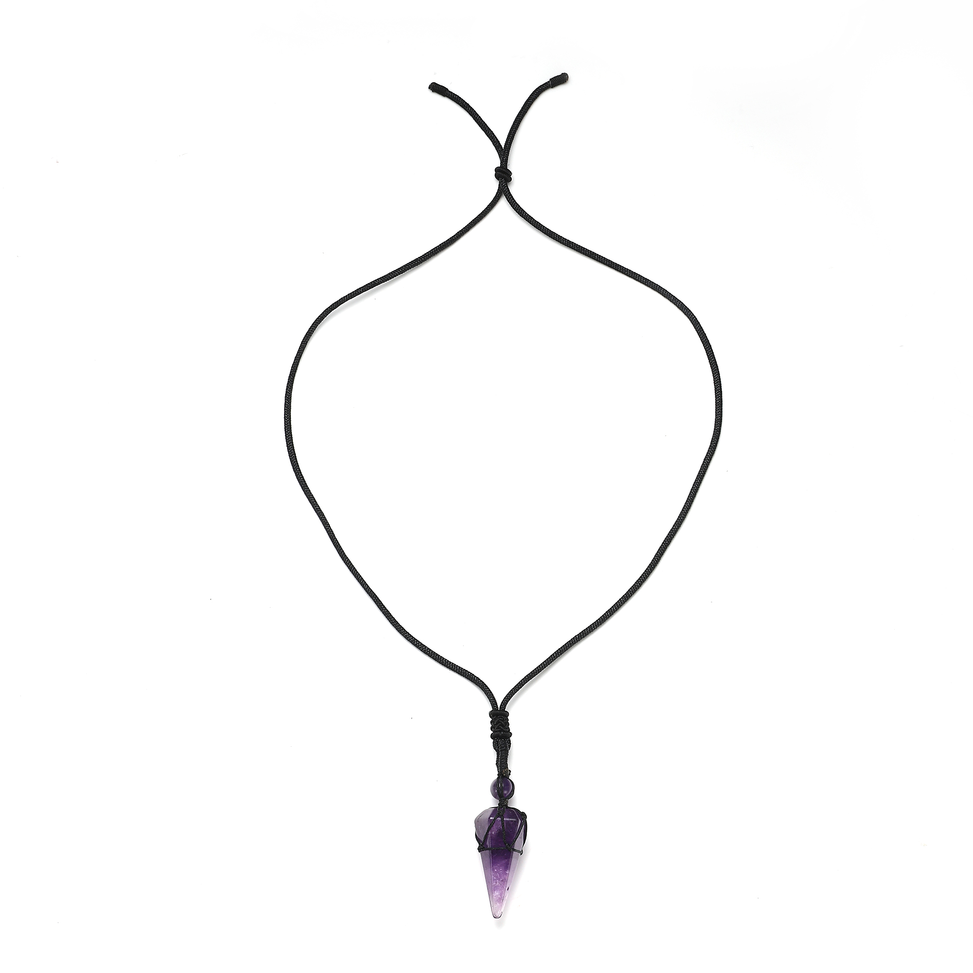 Long Chain Hexagonal Point Pendants Healing Quartz Crystal Dowsing Pendulums Reiki Chakra Yoga Necklaces Cord Adjustable for women men