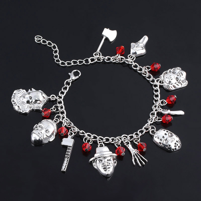 Stephen King's It Bracelet Chucky Face Pennywise IT Penny Wise Jason Hockey Charms Bracelet for Women Men Halloween Jewelry Gift
Stephen King's It Bracelet Chucky Face Pennywise IT Penny Wise Jason Hockey Charms Bracelet for Women Men Halloween Jewelry Gift
