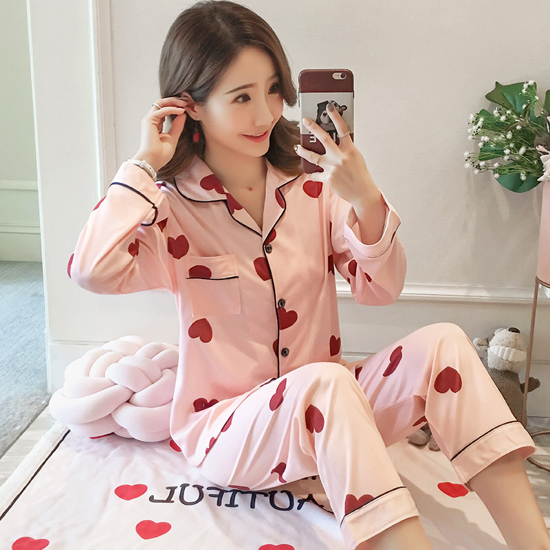 Women's Sleepwear Sexy Pajamas Sets Long Sleeve Top + Pants Autumn Winter Cute 2 Pieces Pyjama Pj Sets Ladies Cute Homewear T200825