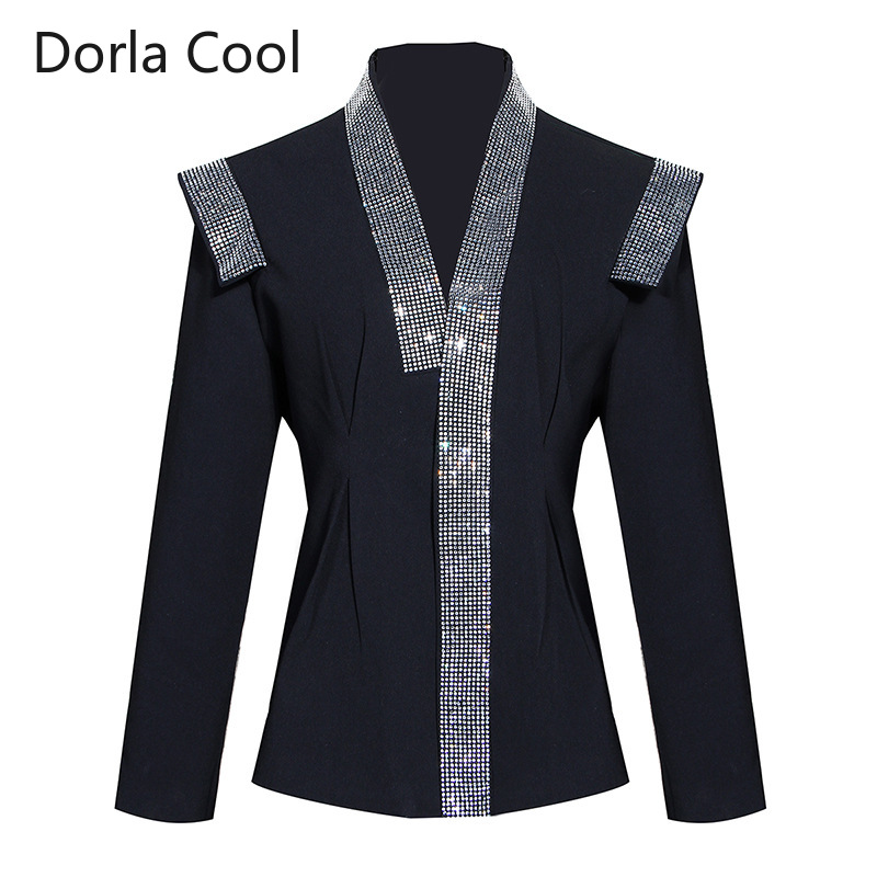 2020 Spring Runway Women Personality Blazers Luxury Diamonds Patchwork Shawl Collar Outerwear Coats High Street Lady' Clothing, Black
2020 Spring Runway Women Personality Blazers Luxury Diamonds Patchwork Shawl Collar Outerwear Coats High Street Lady' Clothing, Black