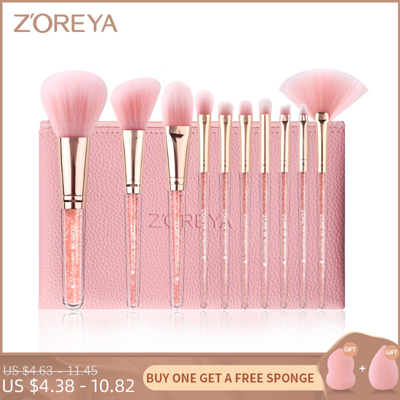 ZOREYA 10PCS Pink Crystal Makeup Brushes Foundation Concealer Blusher Make Up Brush Set Super Soft Synthetic Hair Cosmetic Tools
ZOREYA 10PCS Pink Crystal Makeup Brushes Foundation Concealer Blusher Make Up Brush Set Super Soft Synthetic Hair Cosmetic Tools
