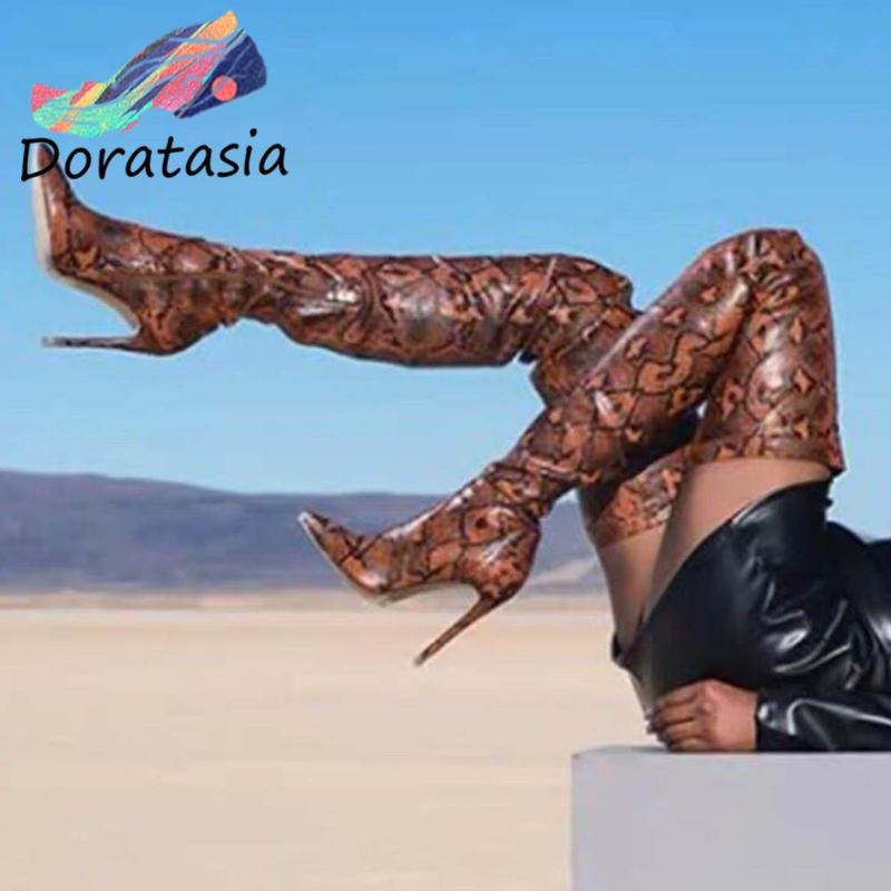 DORATASIA Sexy Women High Heels Brand Designer Sexy Shoes Winter Boots Women Pointed Toe Snake Print Knee High Boots, Brown
DORATASIA Sexy Women High Heels Brand Designer Sexy Shoes Winter Boots Women Pointed Toe Snake Print Knee High Boots, Brown
