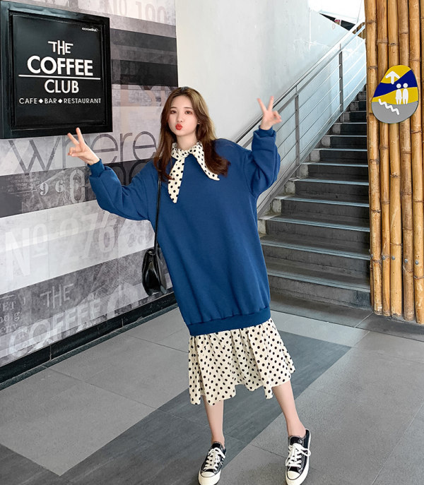 Pregnant Women chun qiu zhuang Online Celebrity Double-Sided Wearable Mock Two-Piece of Cotton Long Hoodie Hem Neckline for Chif, Green
Pregnant Women chun qiu zhuang Online Celebrity Double-Sided Wearable Mock Two-Piece of Cotton Long Hoodie Hem Neckline for Chif, Green