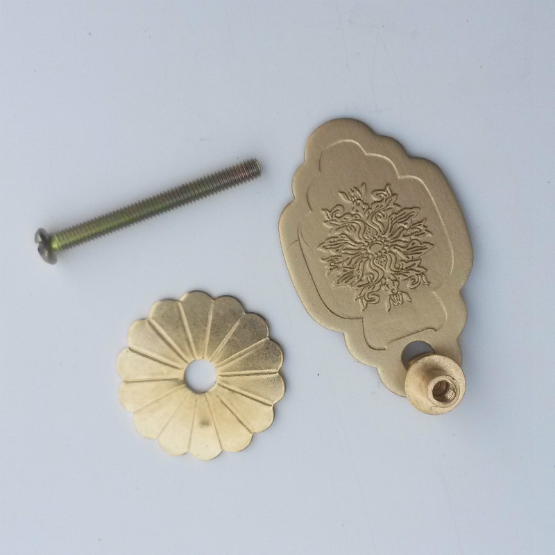 flower Chinese antique drawer knob furniture door handle hardware Classical wardrobe cabinet shoe closet cone vintage pull ring