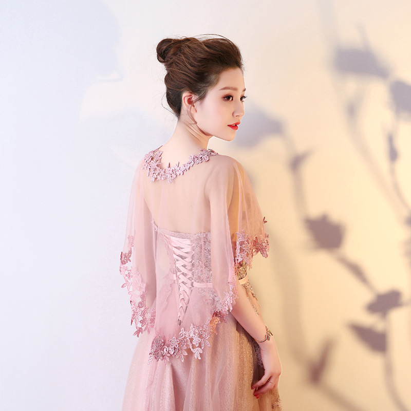 Real White Wedding Dresses Shrugs Boho Beach Mariage Occasion Wrap Appliques Lace Tulle Bride Shawls Prom Evening Dress Jacket Bridal Accessories