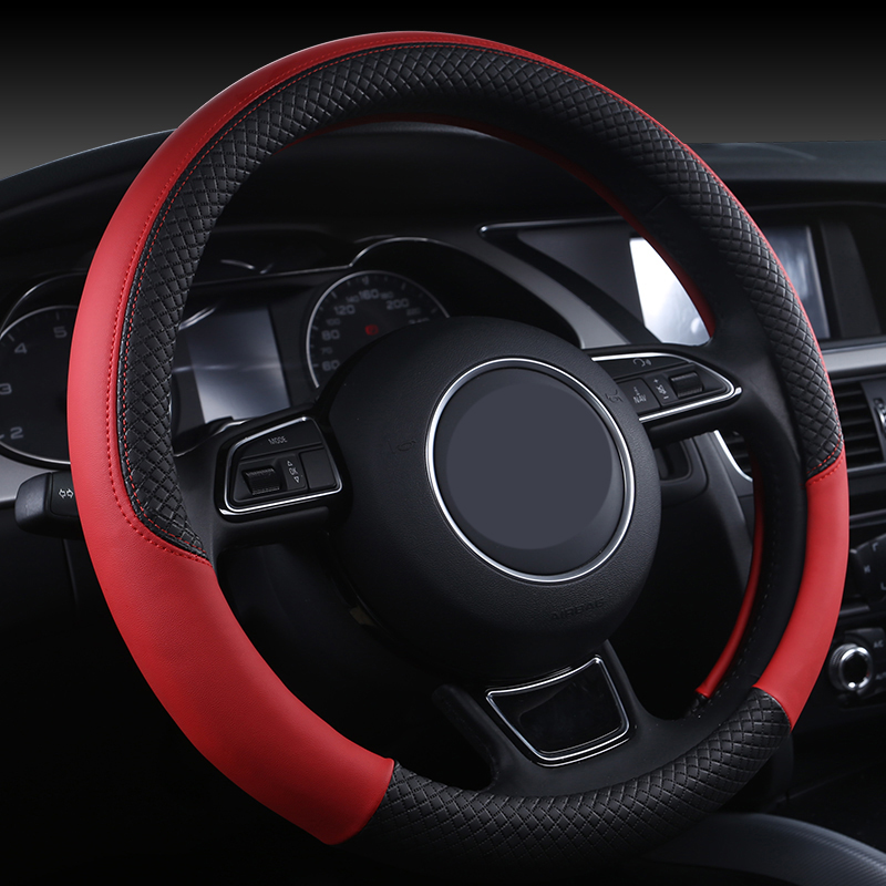 3D brand Car steering-wheel 38cm Leather Hand-stitched PU leather Car Steering Wheel Cover Fit For Most Cars Styling
3D brand Car steering-wheel 38cm Leather Hand-stitched PU leather Car Steering Wheel Cover Fit For Most Cars Styling