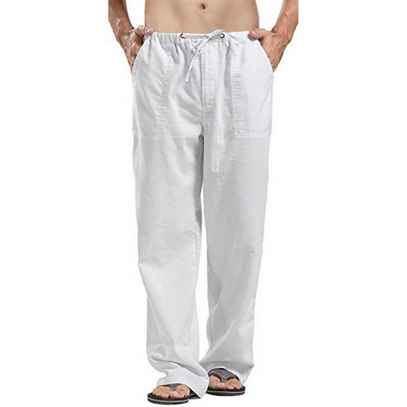 New Fashion Men Solid Color Linen Casual Trousers Elastic Drawstring Loose Pants Jogger Pant with Pockets, Sky blue
New Fashion Men Solid Color Linen Casual Trousers Elastic Drawstring Loose Pants Jogger Pant with Pockets, Sky blue