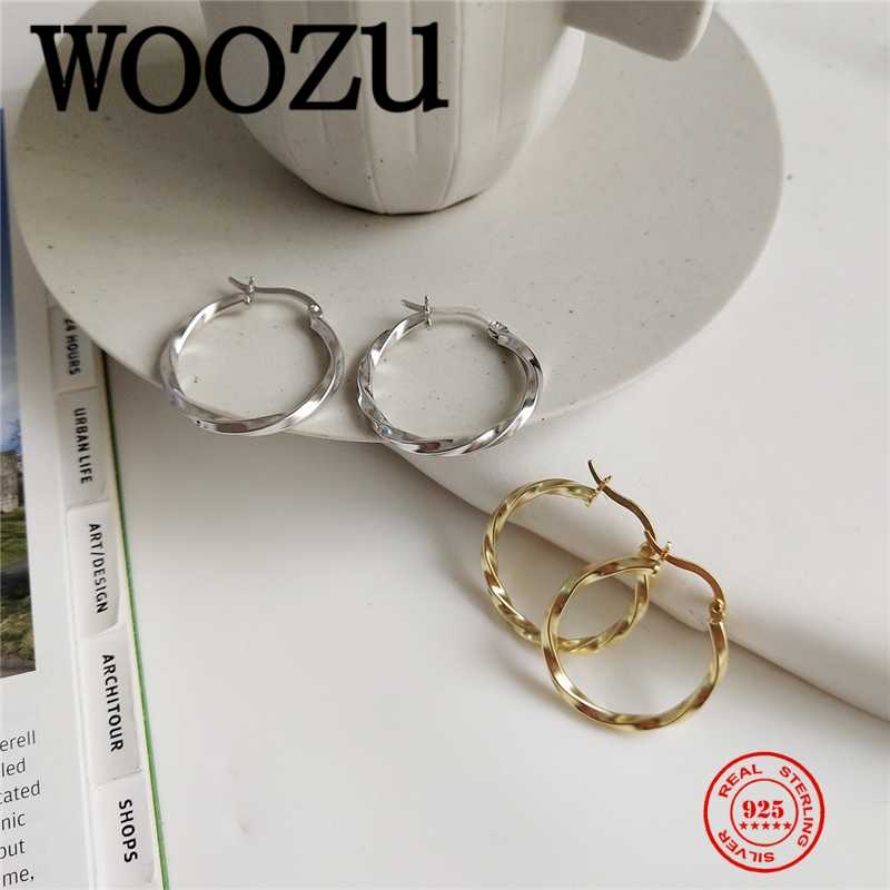 WOOZU Genuine 925 Sterling Silver Frosty Circle Twist French Hoop Earrings for Women High Quality Punk Bohemian Party Jewelry
WOOZU Genuine 925 Sterling Silver Frosty Circle Twist French Hoop Earrings for Women High Quality Punk Bohemian Party Jewelry