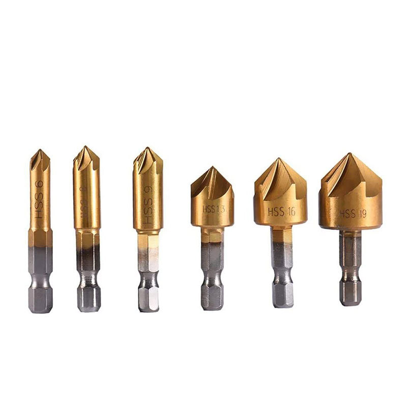 6-19mm hexagonal shank titanium plated high-speed steel chamfering cutter hole drill bit five-edged chamfering device
6-19mm hexagonal shank titanium plated high-speed steel chamfering cutter hole drill bit five-edged chamfering device