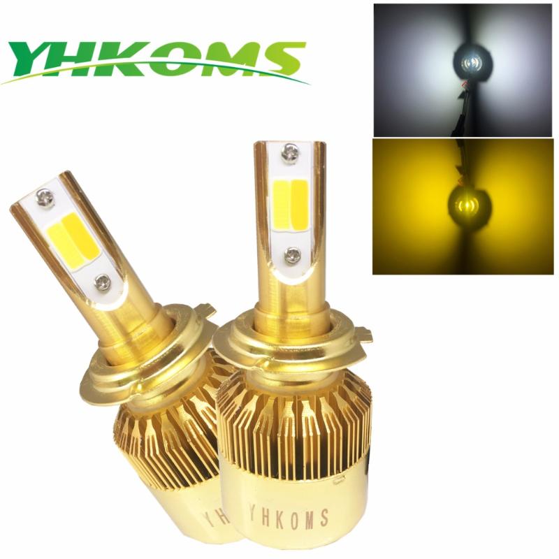 YHKOMS H7 LED H4 9005 9006 H8 H11 H1 H3 880 881 H27 Car LED Headlights 3000K 6000K Dual color Auto Light Fog Light 12V