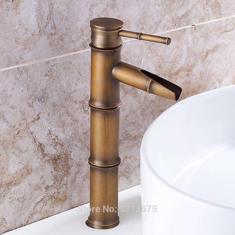 Black antique retro single hole basin faucet copper color brass waterfall bathroom basin faucet vessel long bamboo
Black antique retro single hole basin faucet copper color brass waterfall bathroom basin faucet vessel long bamboo