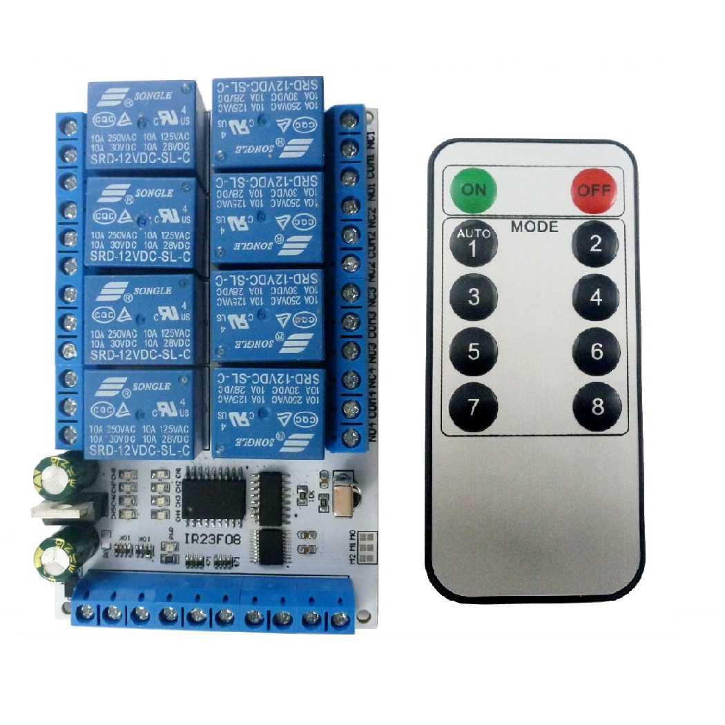 8ch DC 5V 12V Multi-function VS1838 IR infrared control Delay Relay Module Flip-Flop Latch Bistable Self-locking Interlock Latch
8ch DC 5V 12V Multi-function VS1838 IR infrared control Delay Relay Module Flip-Flop Latch Bistable Self-locking Interlock Latch