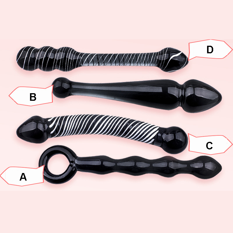 Black Crystal Anal Beads Glass Butt Plug Gay Sex toy Prostata Massage Vaginal Dildo Adult Sex Toys For Men Woman Y200422